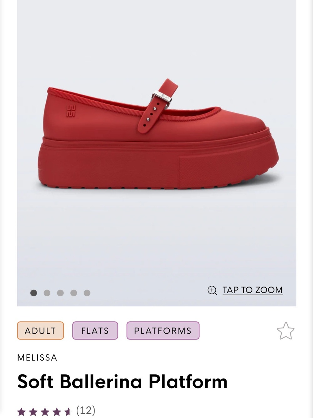 Melissa Soft Ballerina Platform in Red Mary Jane